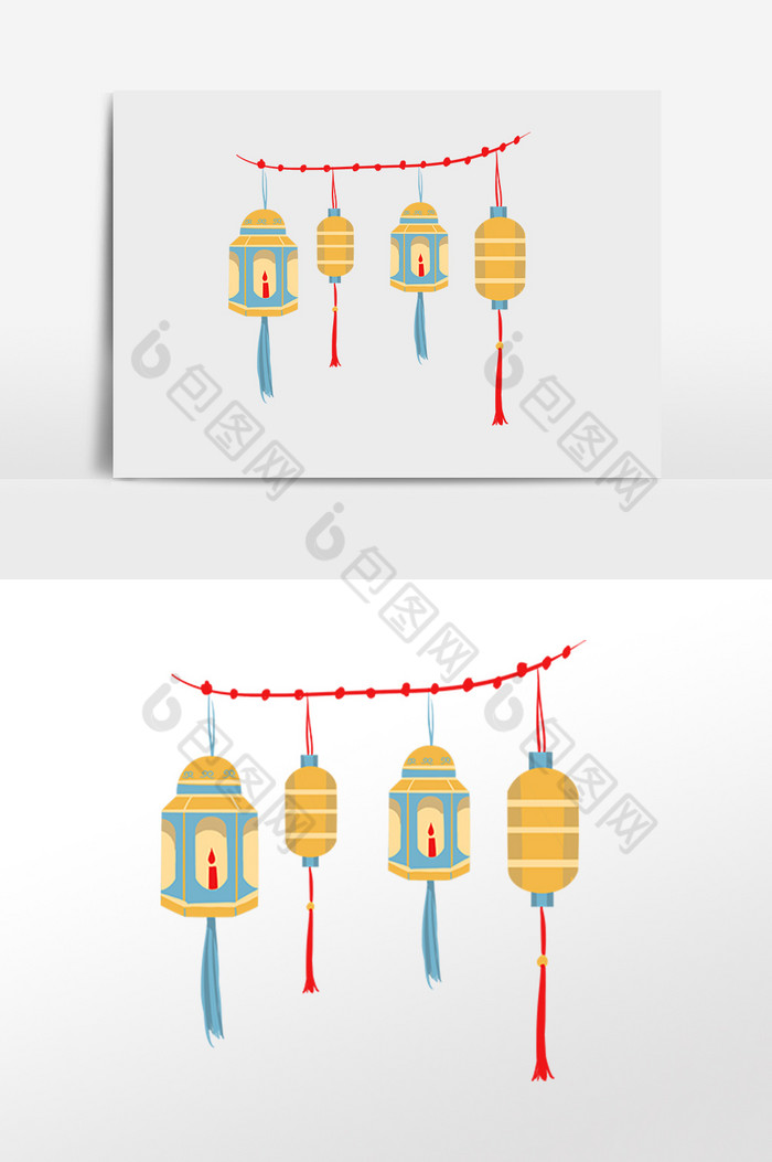 插画元素灯笼图片