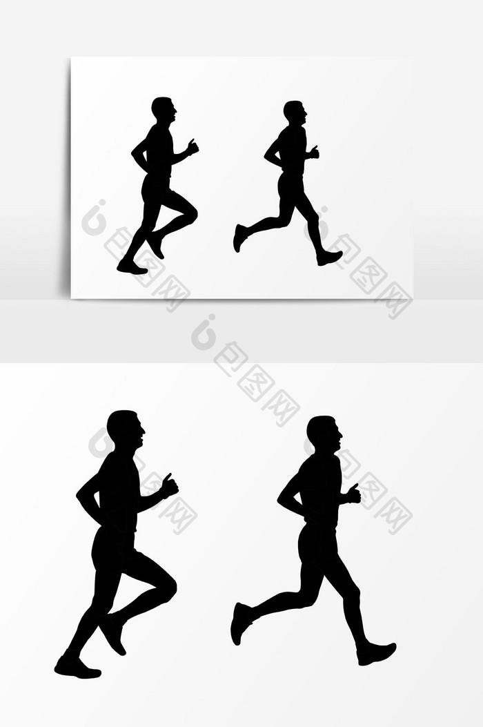 跑步运动人物剪影