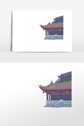 手绘知名建筑古风插画