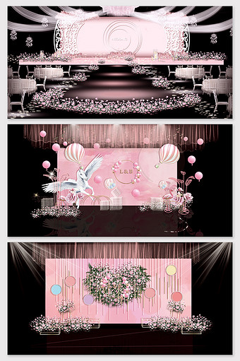 粉色童话公主婚礼效果图图片