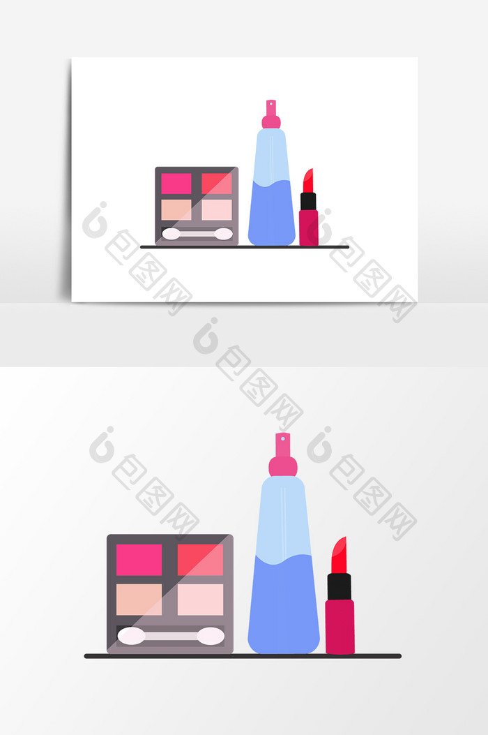 彩妆工具元素设计
