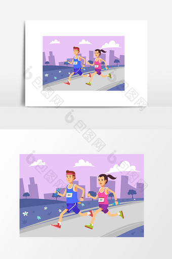 跑步接力赛元素设计图片