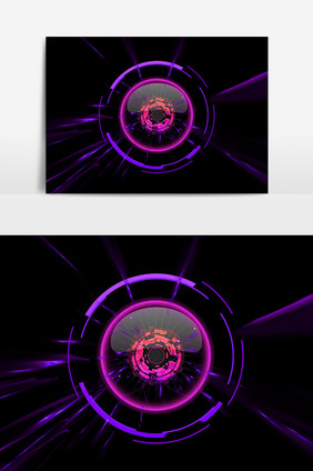 紫色圆形科技元素