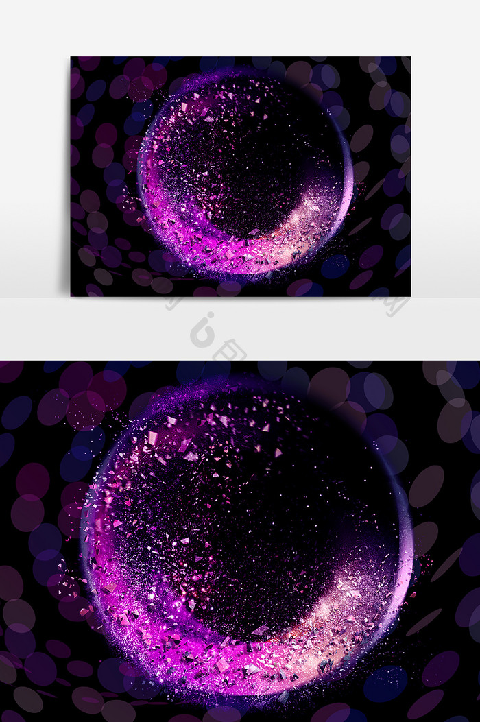 紫色圆形设计元素