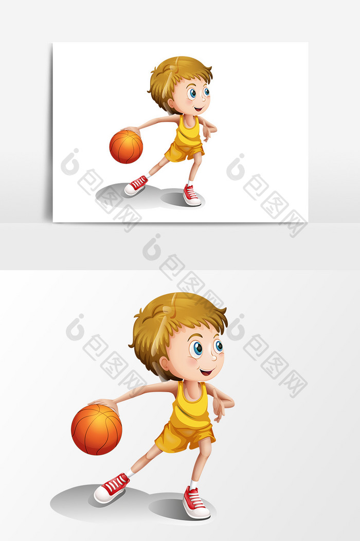 小男孩打篮球元素