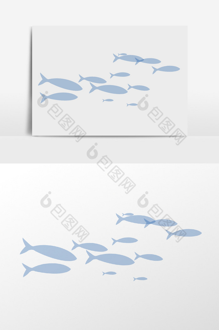 纯色海鱼群插画图片图片
