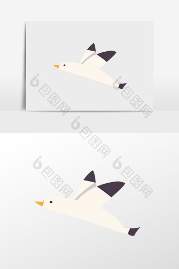 手绘一只海鸥的插画元素