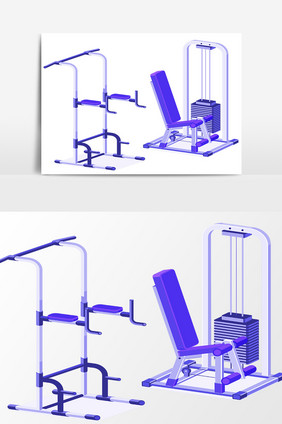 卡通健身器材设计元素