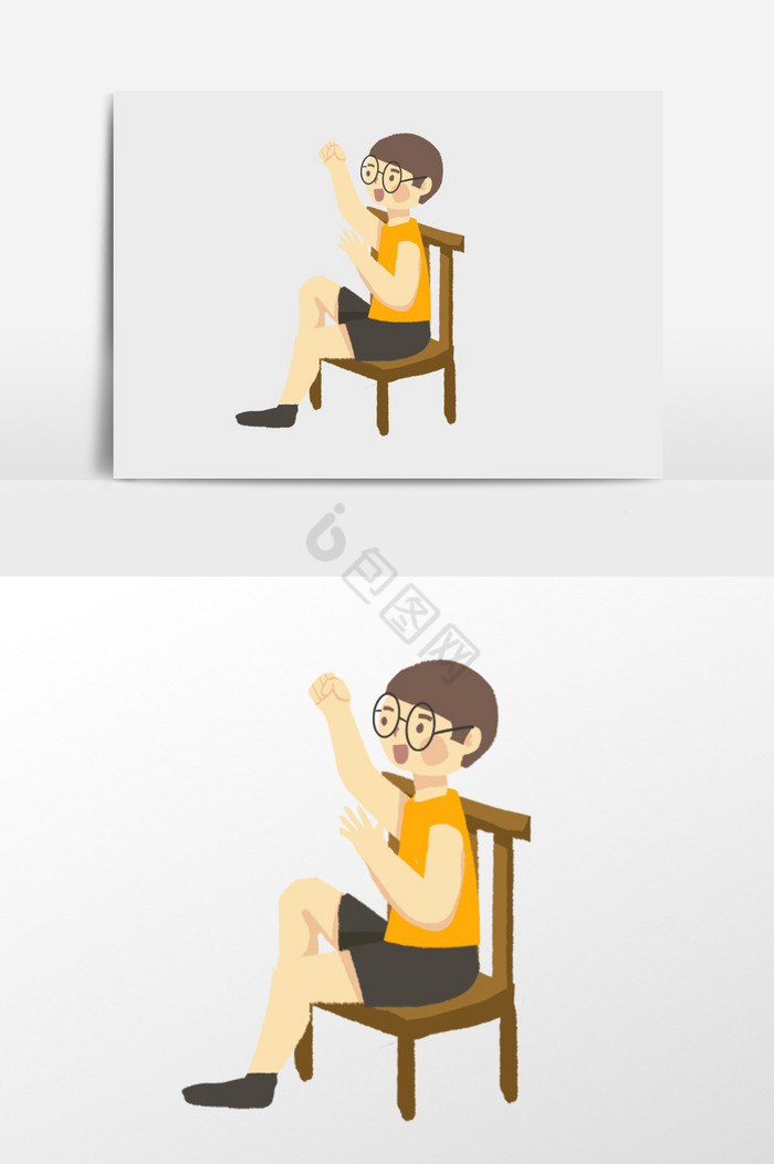 坐在椅子上的人插画图片