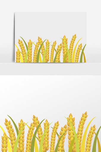 手绘麦穗边框插画元素图片
