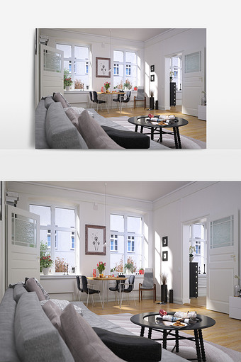 北欧风格现代家装客厅效果图图片