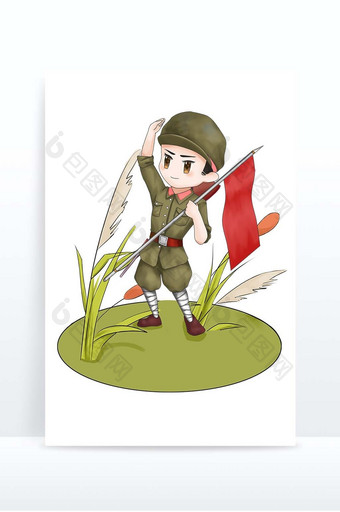 卡通红军小战士设计元素图片