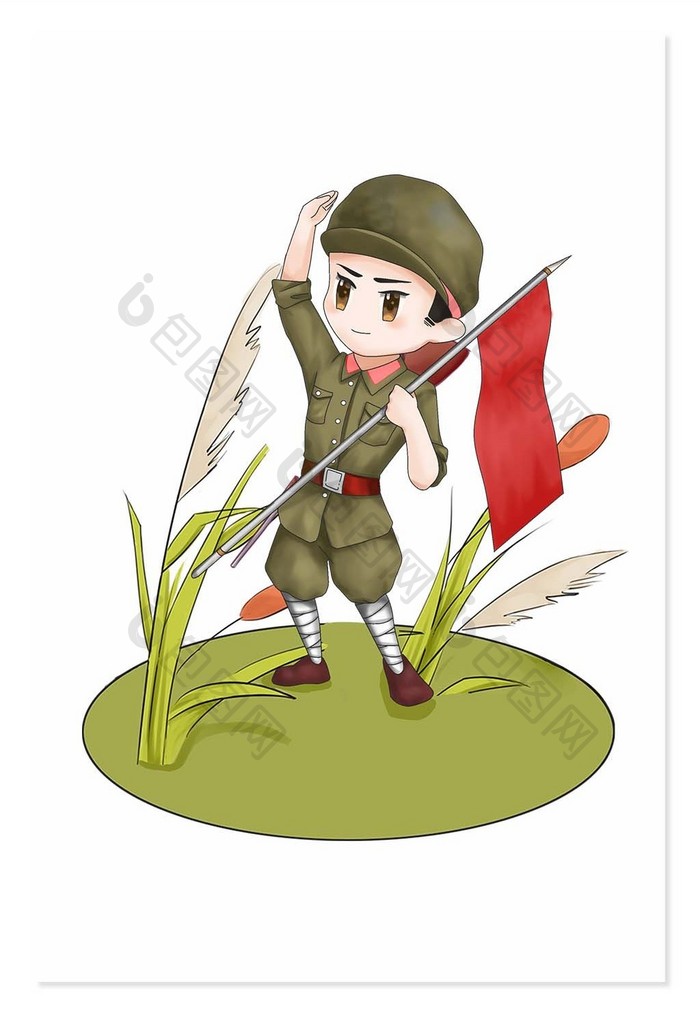 卡通红军小战士设计元素