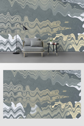 现代风创意波纹纹理定制背景墙