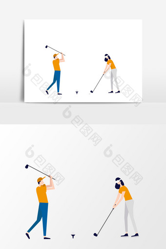打高尔夫设计元素图片