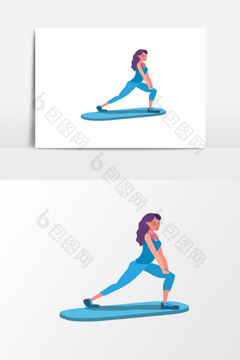 卡通健身瑜伽设计元素图片