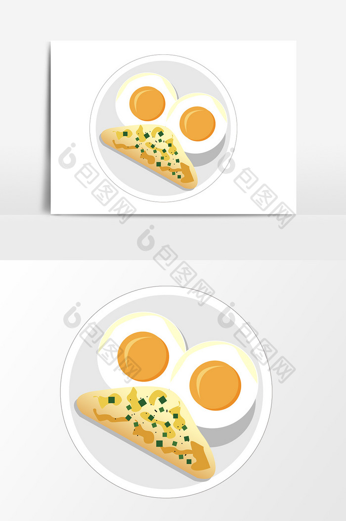 卡通煎鸡蛋设计元素