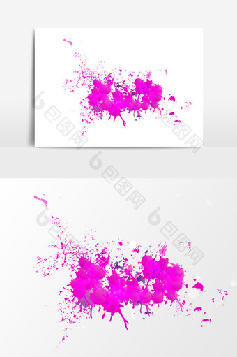 紫色泼墨设计元素图片