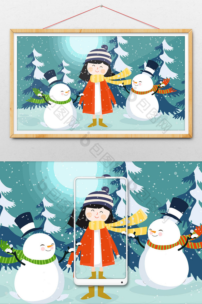 冬季大雪插画图片图片