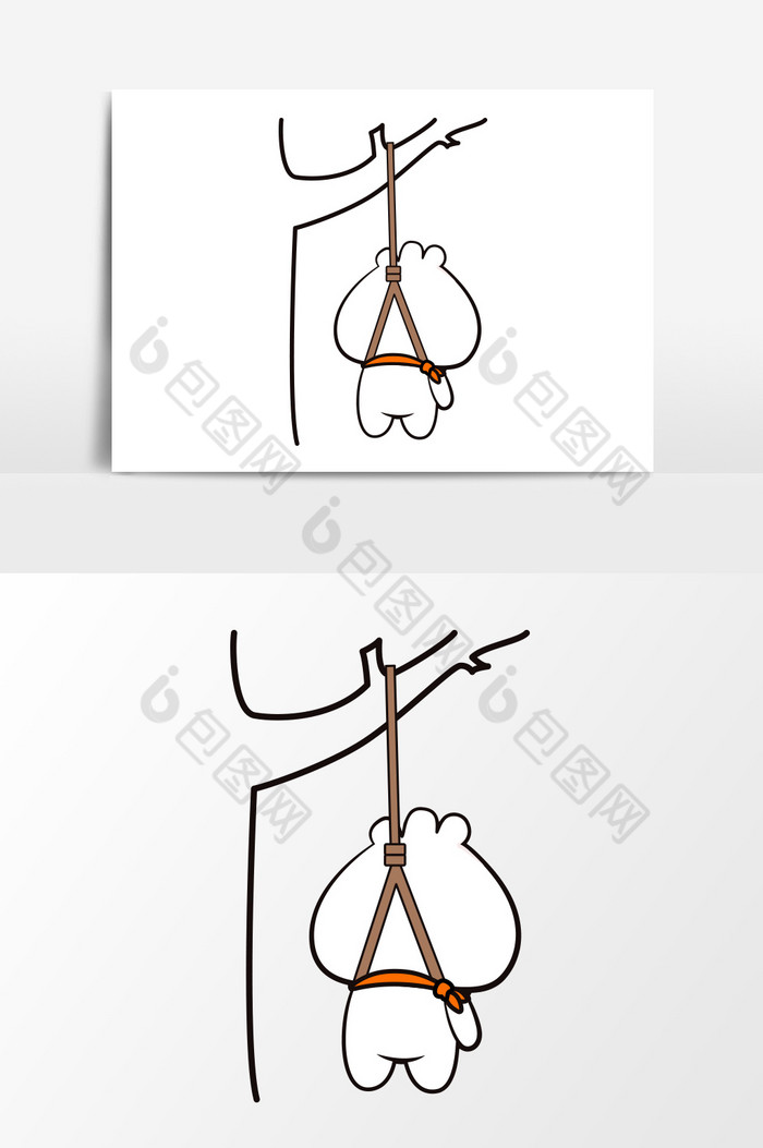 上吊小包子形象配图图片