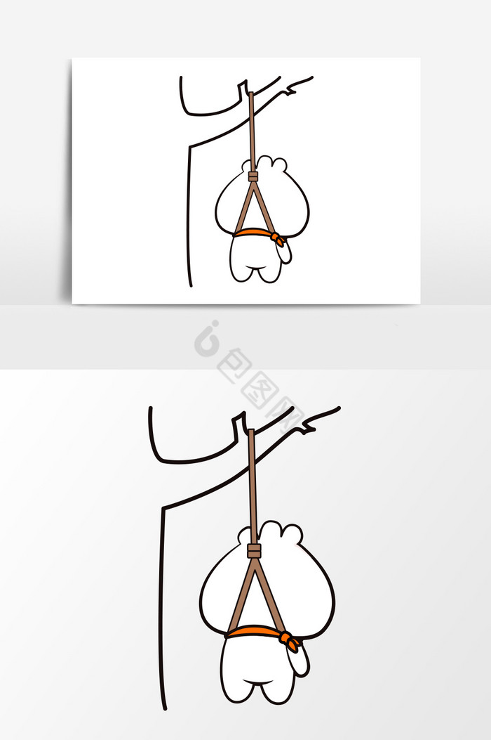 上吊小包子形象配图图片