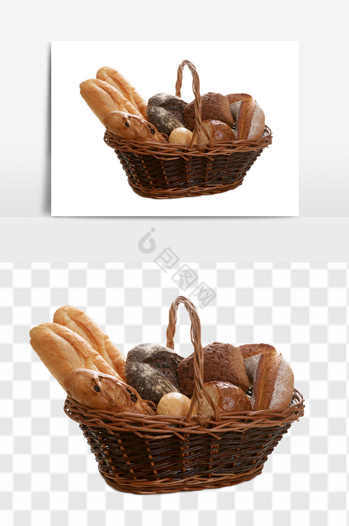 营养早餐面包西式糕点面包组合图片