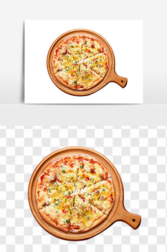 加热烘焙即食速食原料新鲜披萨元素图片