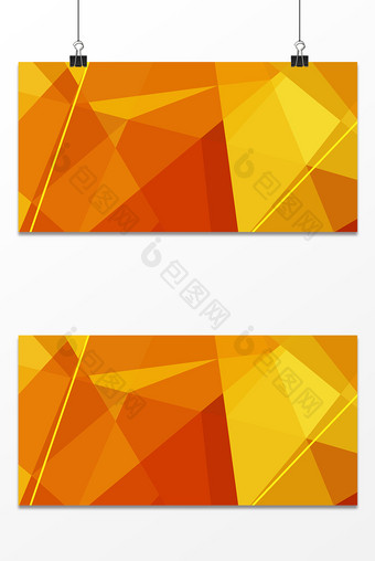 渐变三角形多边形背景展板设计橙色图片