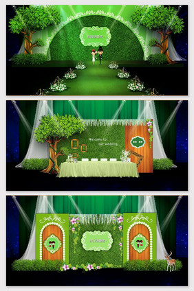 森系童话森林绿色婚礼效果图