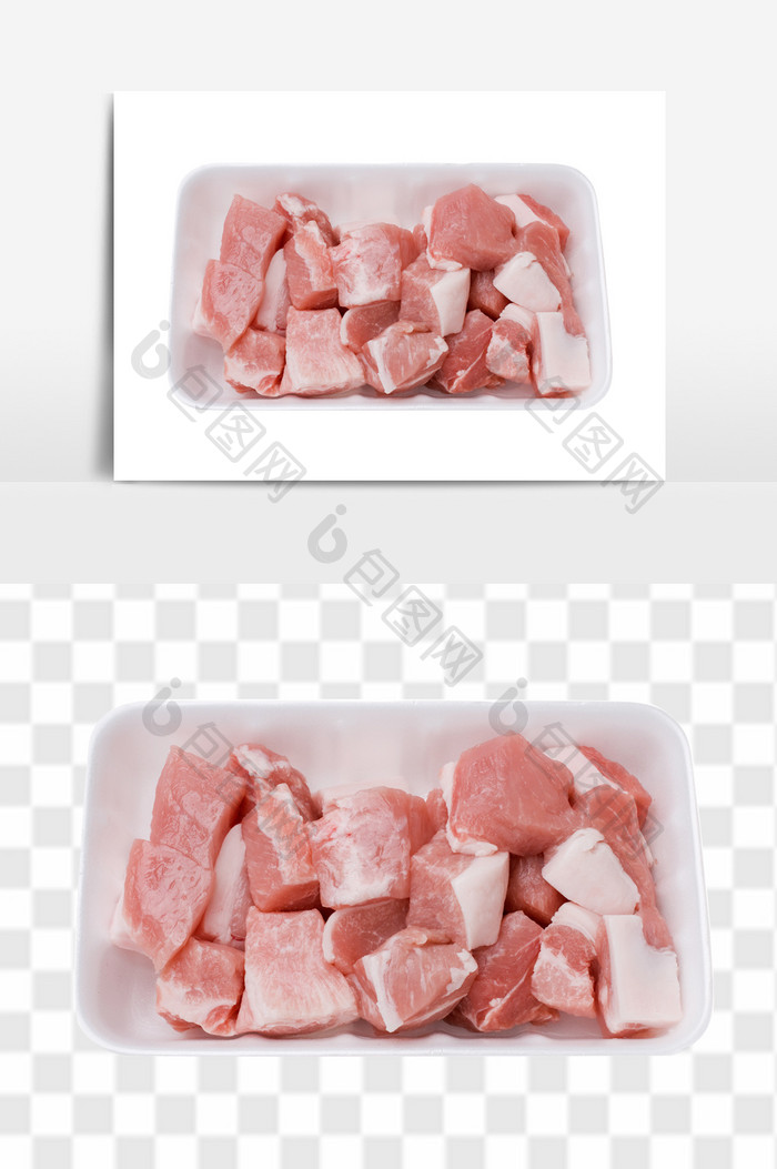 新鲜进口日本猪肉切块素材