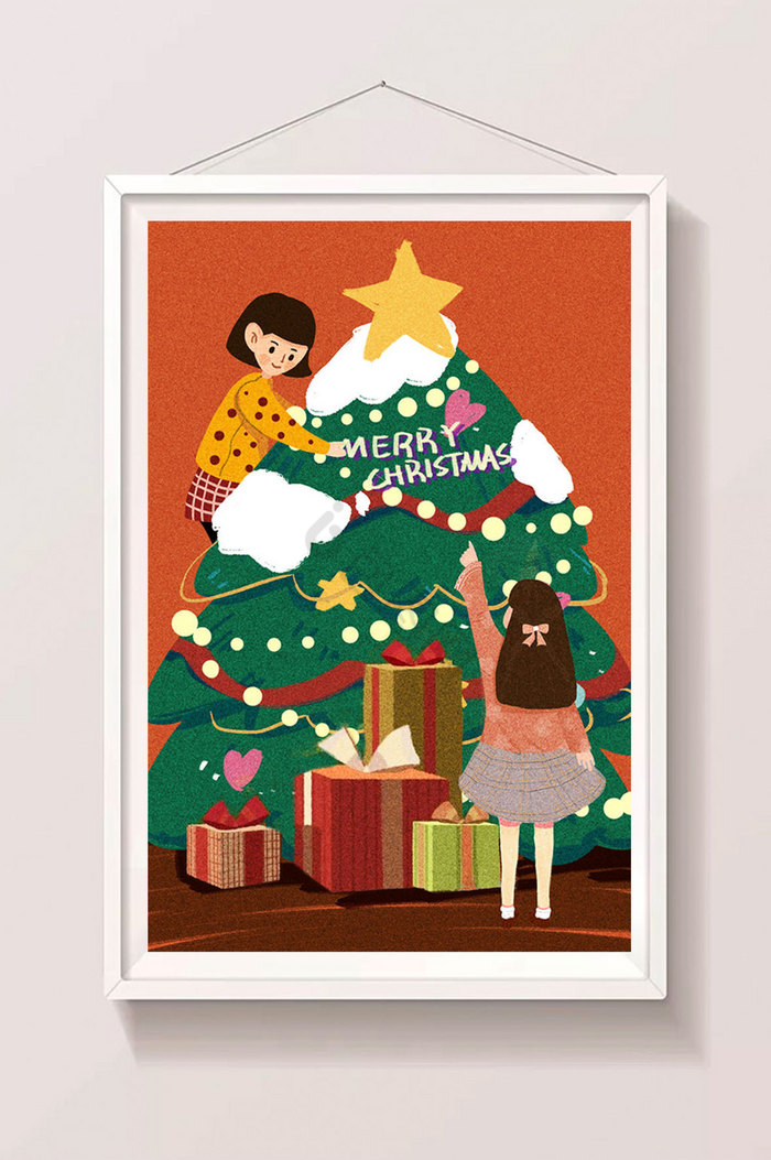 圣诞节礼物布置圣诞树图片