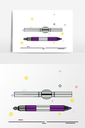 卡通双头眼影笔元素