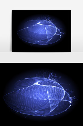 蓝色网状科技元素