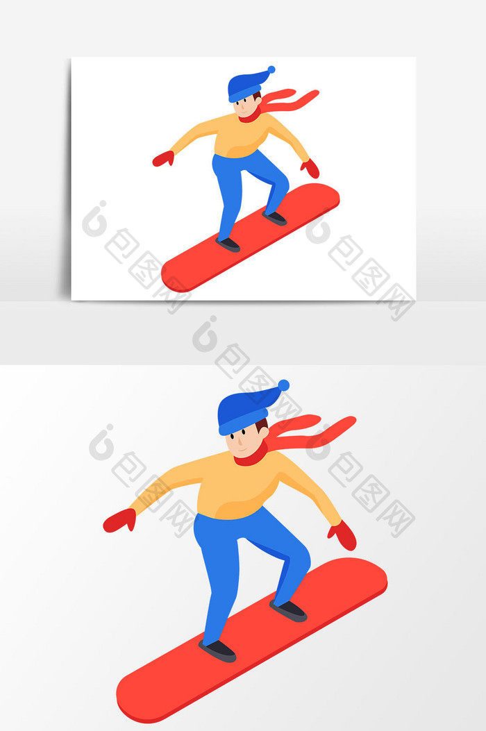 卡通滑板车设计元素手绘