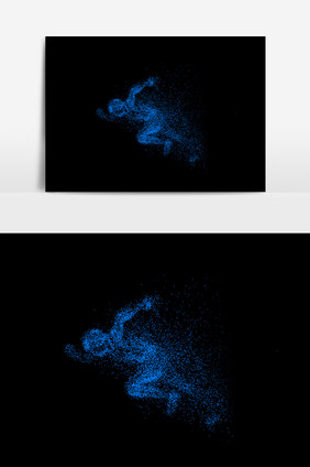 蓝色人物剪影元素