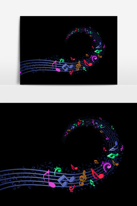 卡通音符设计元素