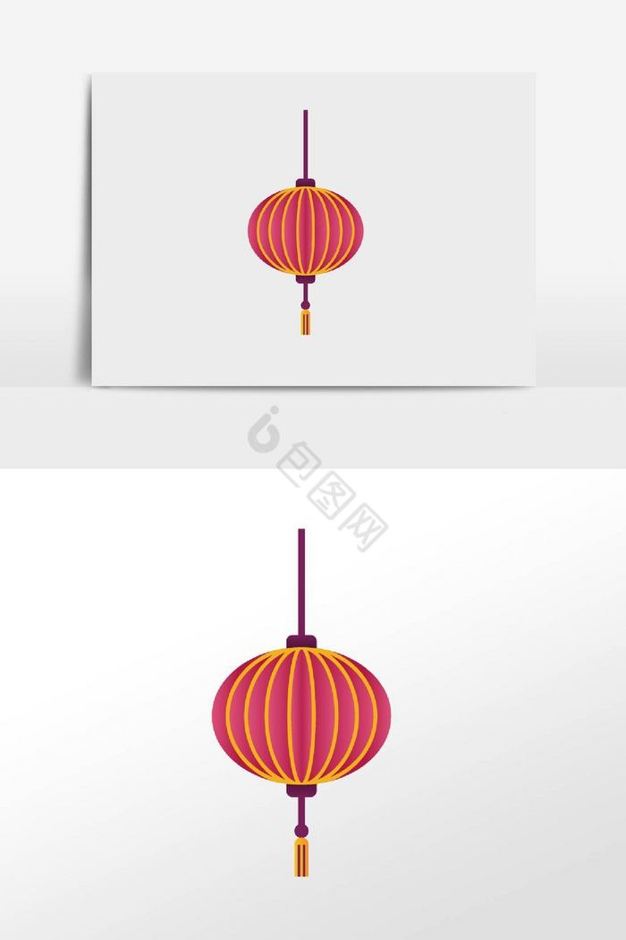 新年中国红灯笼插画图片
