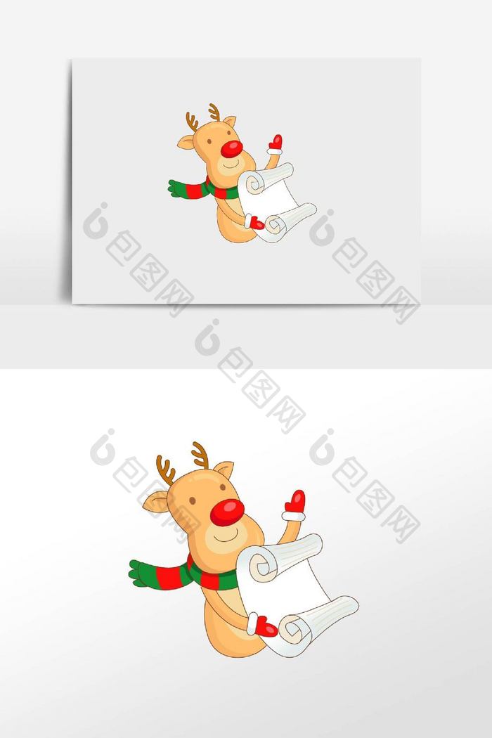 卡通圣诞元素圣诞麋鹿