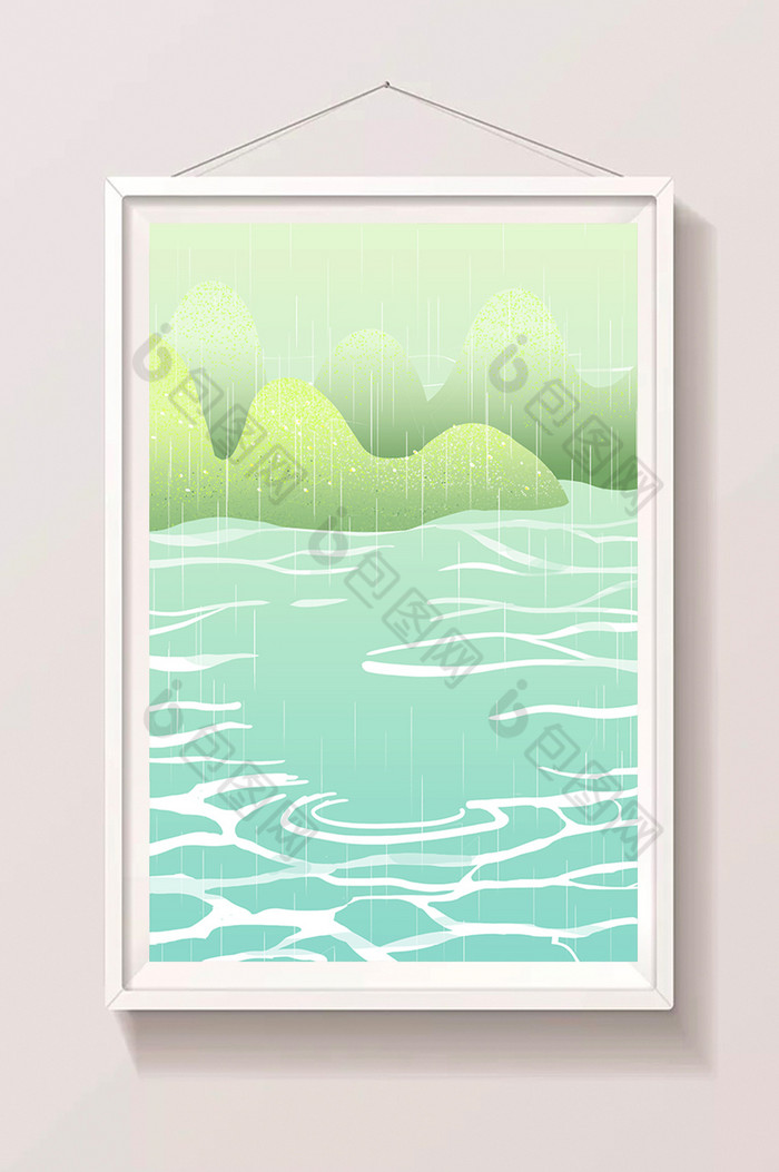 水面风景插画图片