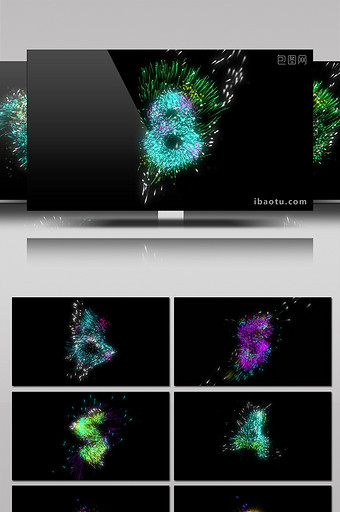 像烟花一样绽放的炫美粒子倒计时视频素材图片