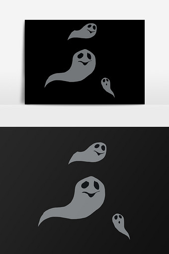 手绘飘动的鬼魂插画元素图片