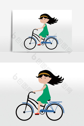 健身运动骑自行车元素图片