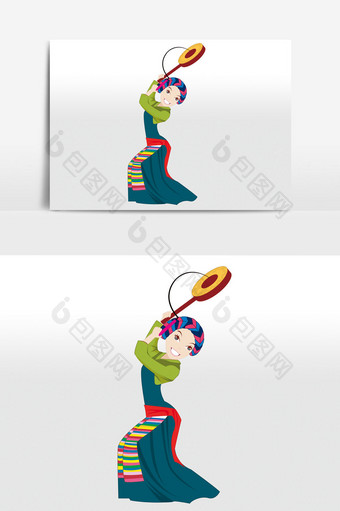 藏族旅游民族舞蹈元素图片
