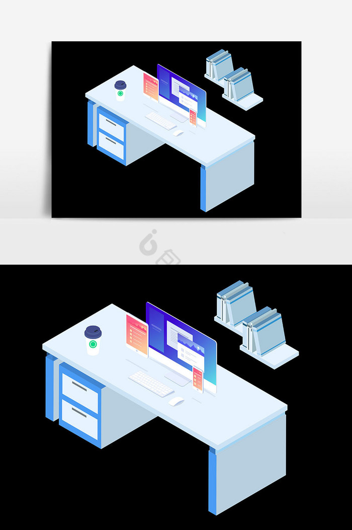 办公桌办公用品图片