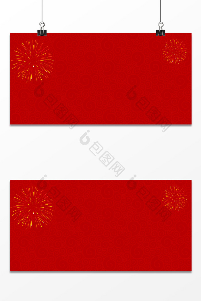 春节中国风烟花喜庆背景展板设计