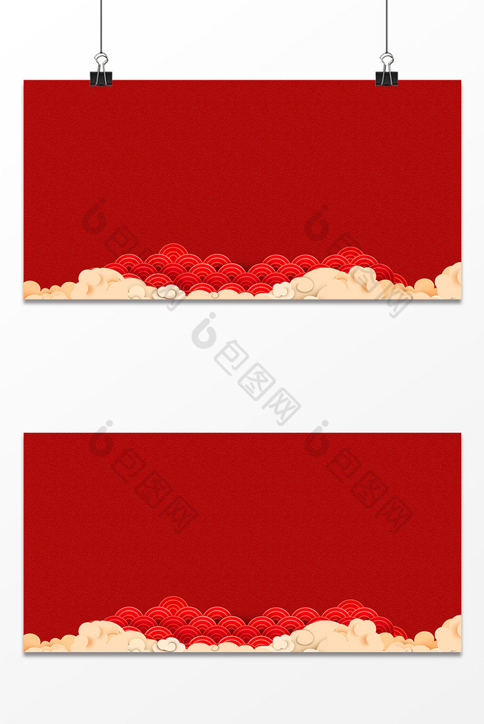 节日中国风红色喜庆背景展板设计