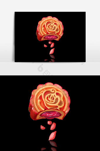 中秋节月饼玫瑰元素图片