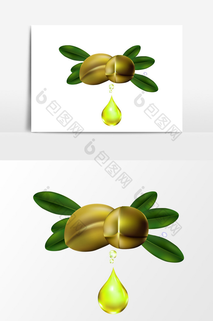 卡通橄榄油设计元素