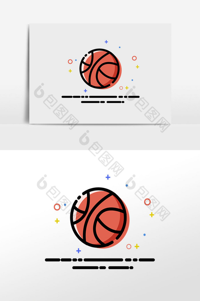 插画元素篮球健身图片