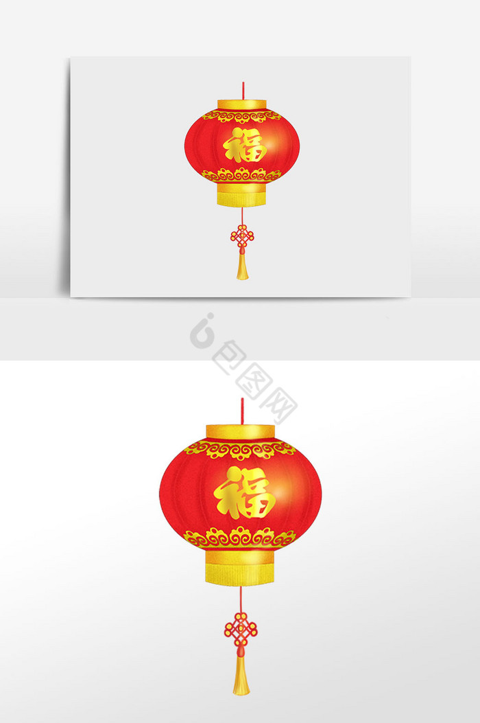 春节新年挂饰灯笼插画图片